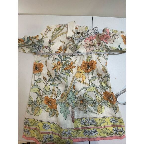 Tommy Bahama women’s 3/4 sleeve linen blouse button up soft colors - Picture 3 of 8